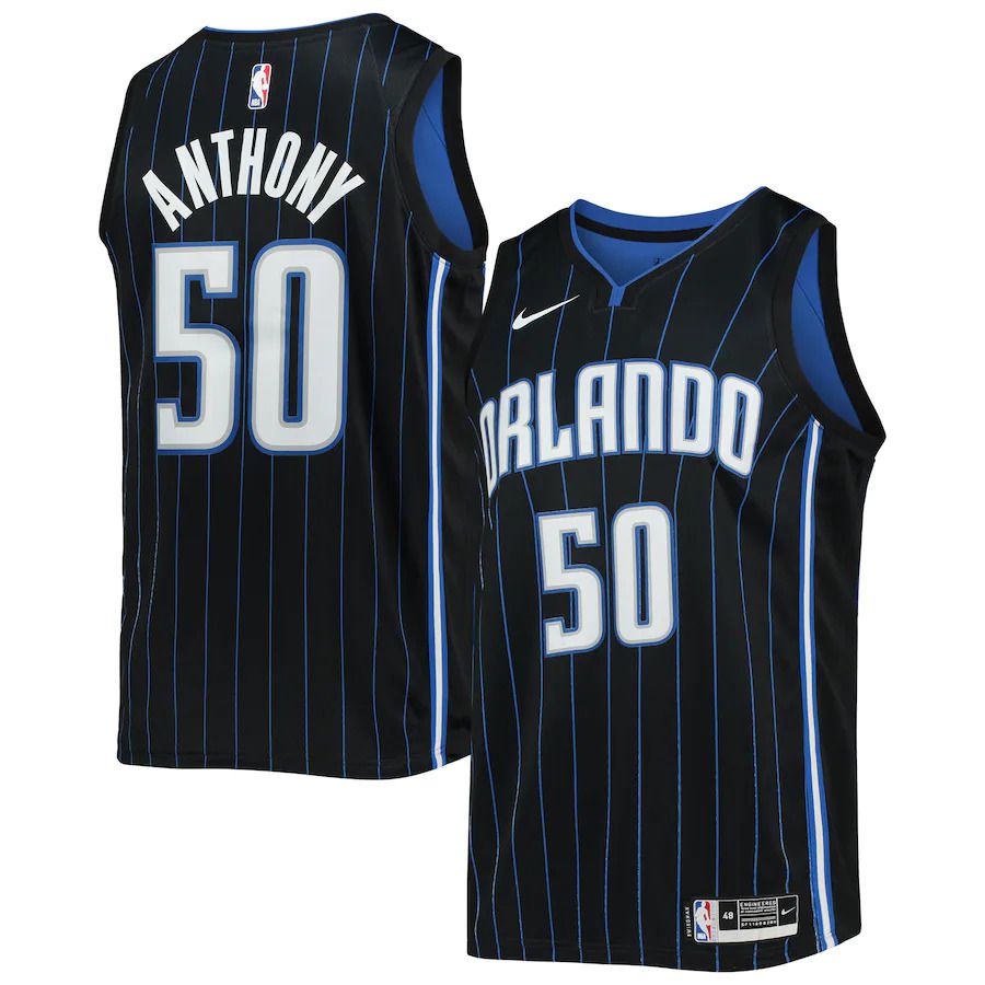 Men Orlando Magic #50 Cole Anthony Nike Black Icon Edition 2022-23 Swingman NBA Jersey